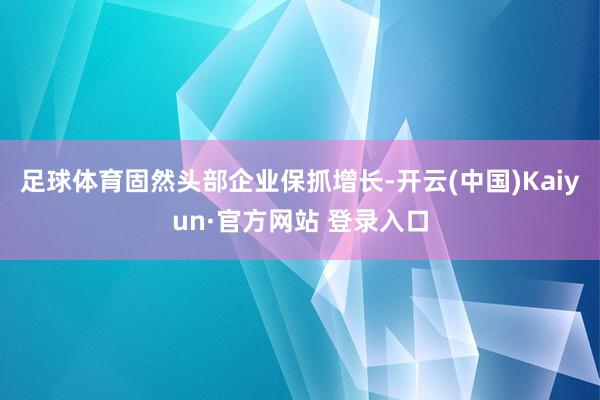 足球体育固然头部企业保抓增长-开云(中国)Kaiyun·官方网站 登录入口