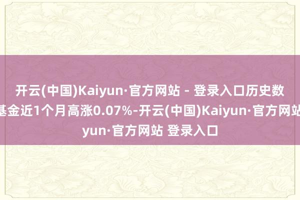 开云(中国)Kaiyun·官方网站 - 登录入口历史数据裸露该基金近1个月高涨0.07%-开云(中国)Kaiyun·官方网站 登录入口