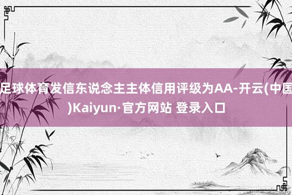 足球体育发信东说念主主体信用评级为AA-开云(中国)Kaiyun·官方网站 登录入口