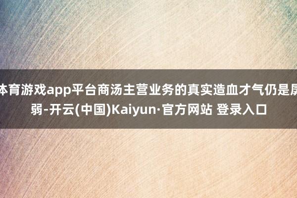 体育游戏app平台商汤主营业务的真实造血才气仍是孱弱-开云(中国)Kaiyun·官方网站 登录入口