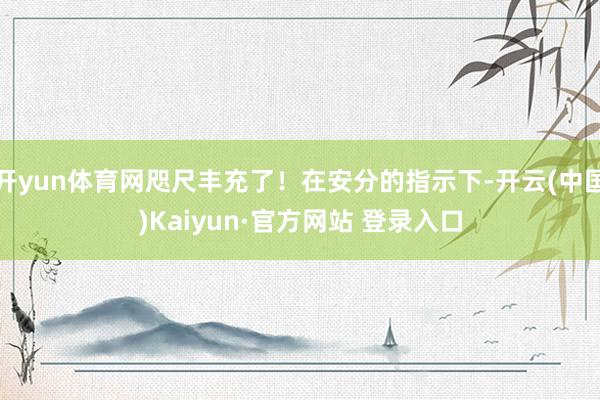 开yun体育网咫尺丰充了!在安分的指示下-开云(中国)Kaiyun·官方网站 登录入口