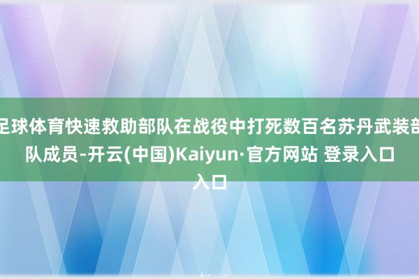 足球体育快速救助部队在战役中打死数百名苏丹武装部队成员-开云(中国)Kaiyun·官方网站 登录入口
