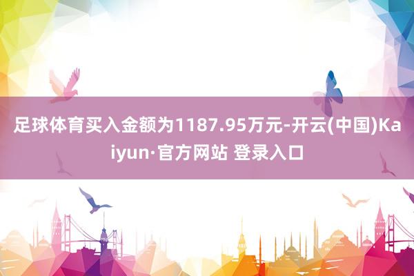 足球体育买入金额为1187.95万元-开云(中国)Kaiyun·官方网站 登录入口