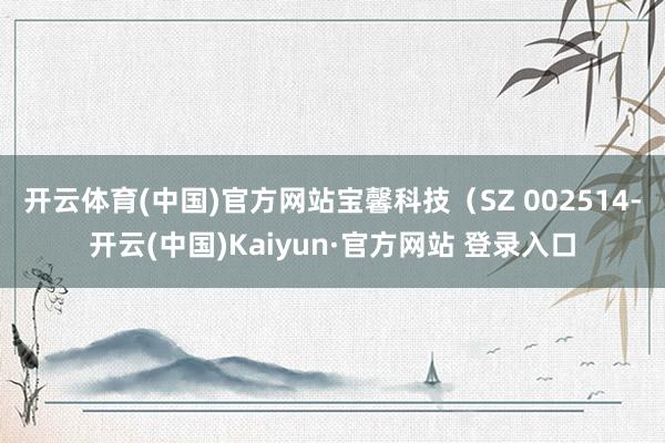 开云体育(中国)官方网站宝馨科技（SZ 002514-开云(中国)Kaiyun·官方网站 登录入口